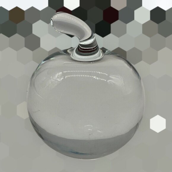 Baccarat for CARTIER Crystal Apple w/Stem PAPERWEIGHT Vtg Crystal Collectible - Picture 5 of 16